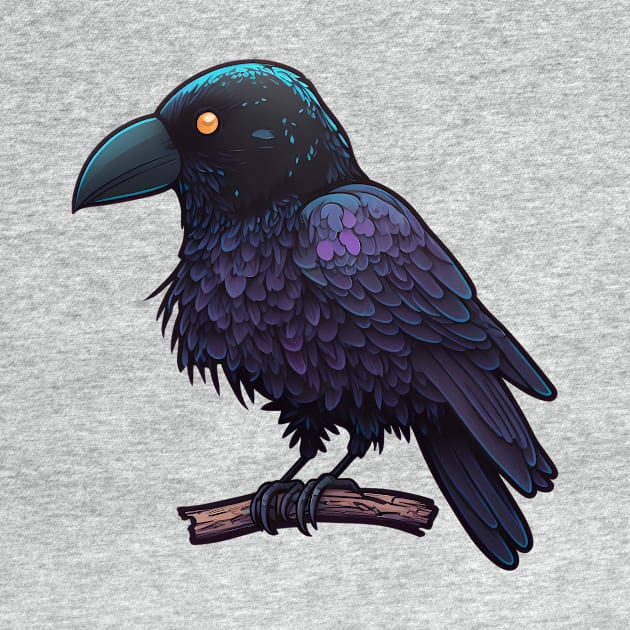 Beautiful Crow with purple tones by Cute Planet Earth Mini